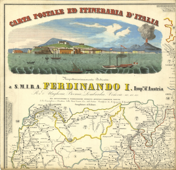 Carta postale e itineraria 1844 (Botte)