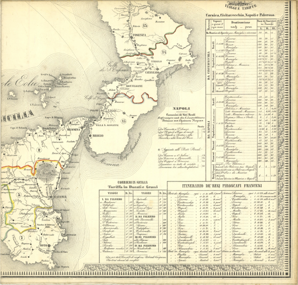 Carta postale e itineraria 1844 (Botte)