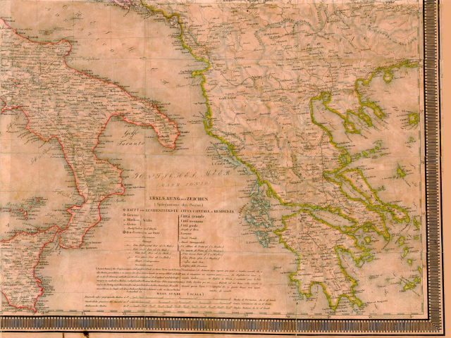 Carta novissima dell’Italia colle poste 1822 (deTroux)