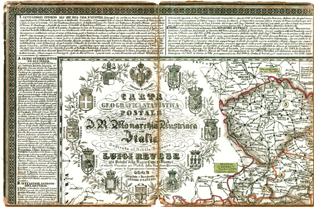 Carta geografica statistica postale 1843 (Lanzani)