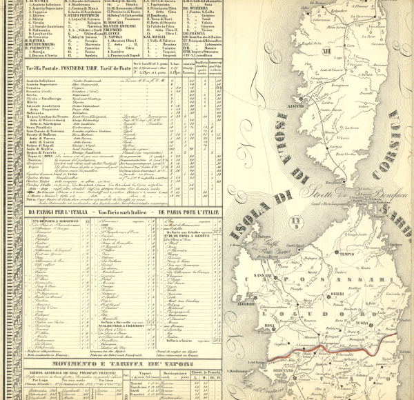 Carta postale e itineraria 1844 (Botte)