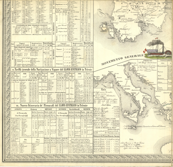 Carta postale e itineraria 1844 (Botte)